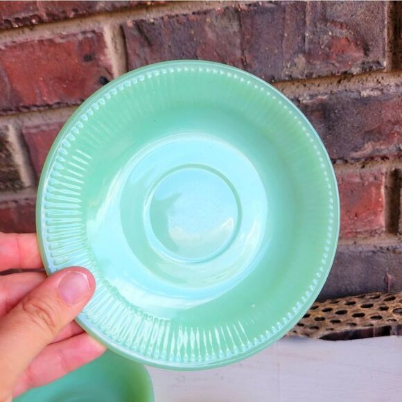 Fire-King Jadeite Saucer Plates (Set of 5) - Picture 3 of 16